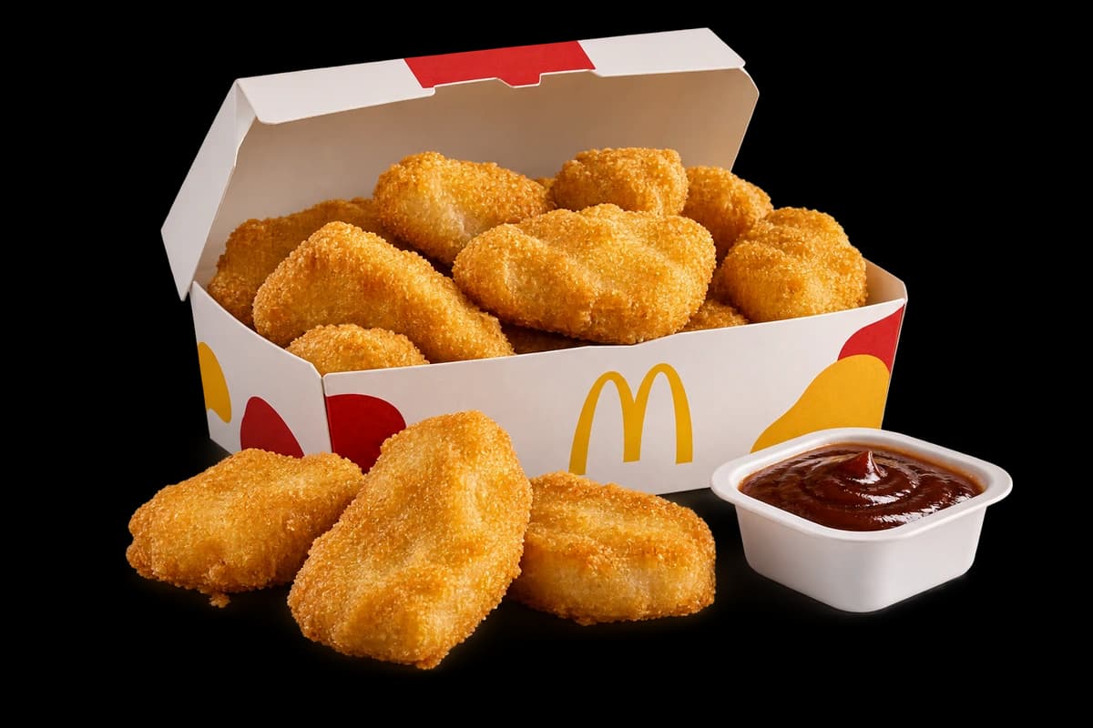Golden McNuggets with barbecue dip